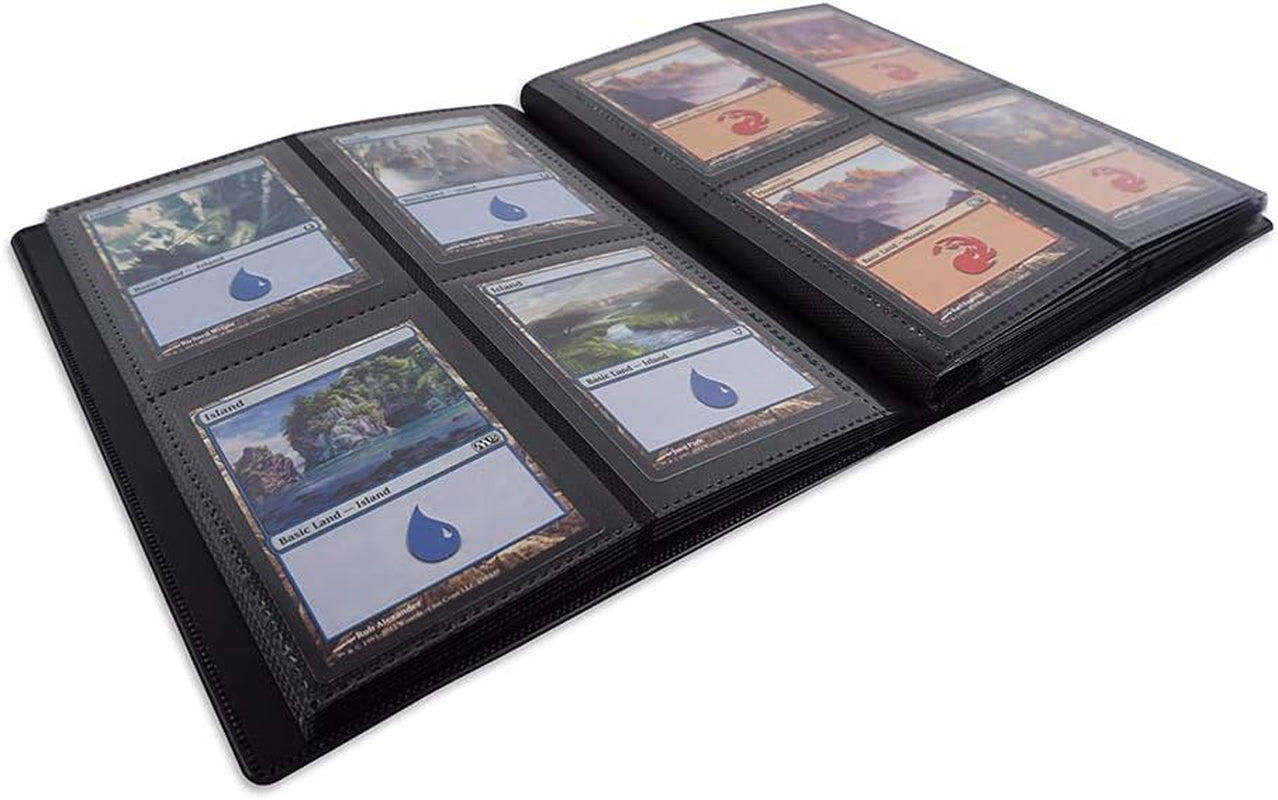Binder - 4 Pocket Trading Card Album Folder - 160 Side Loading Pocket Binder for TCG (Black)