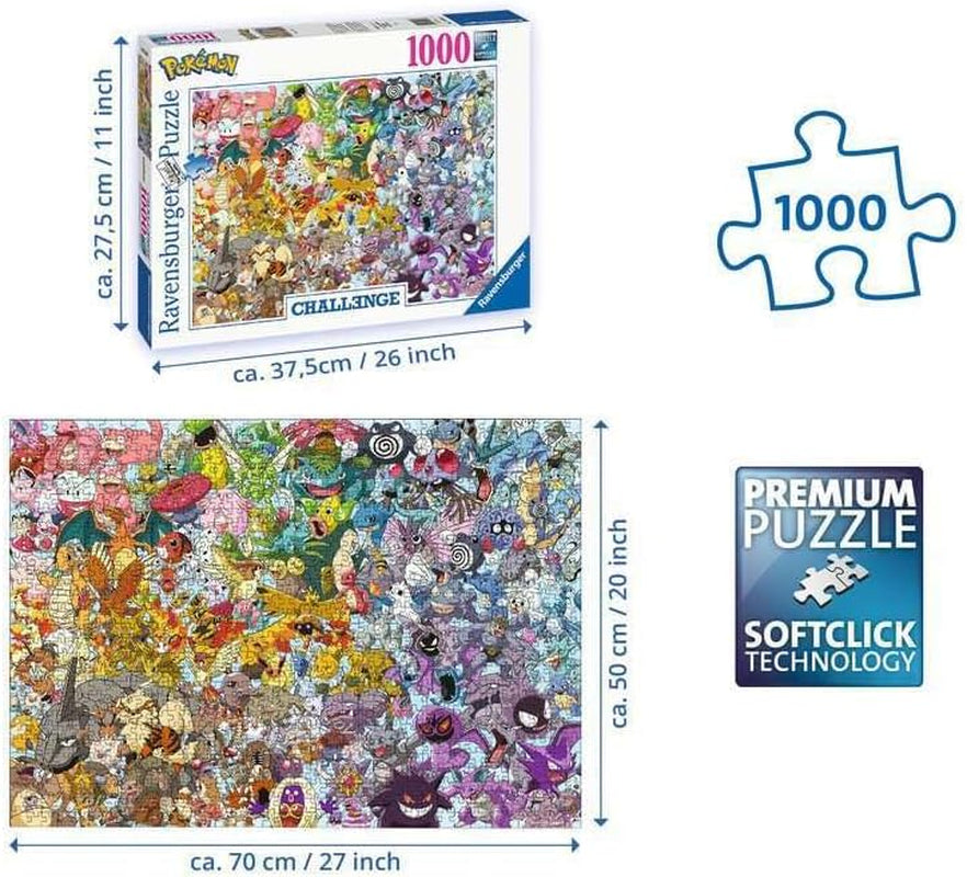 Pokémon 1000 Piece Challenge Jigsaw Puzzle for Adults and Kids Age 12 Years Up