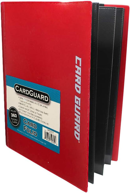 Trading Card Pro-Folio, 9-Pocket Side-Loading Pages, Red