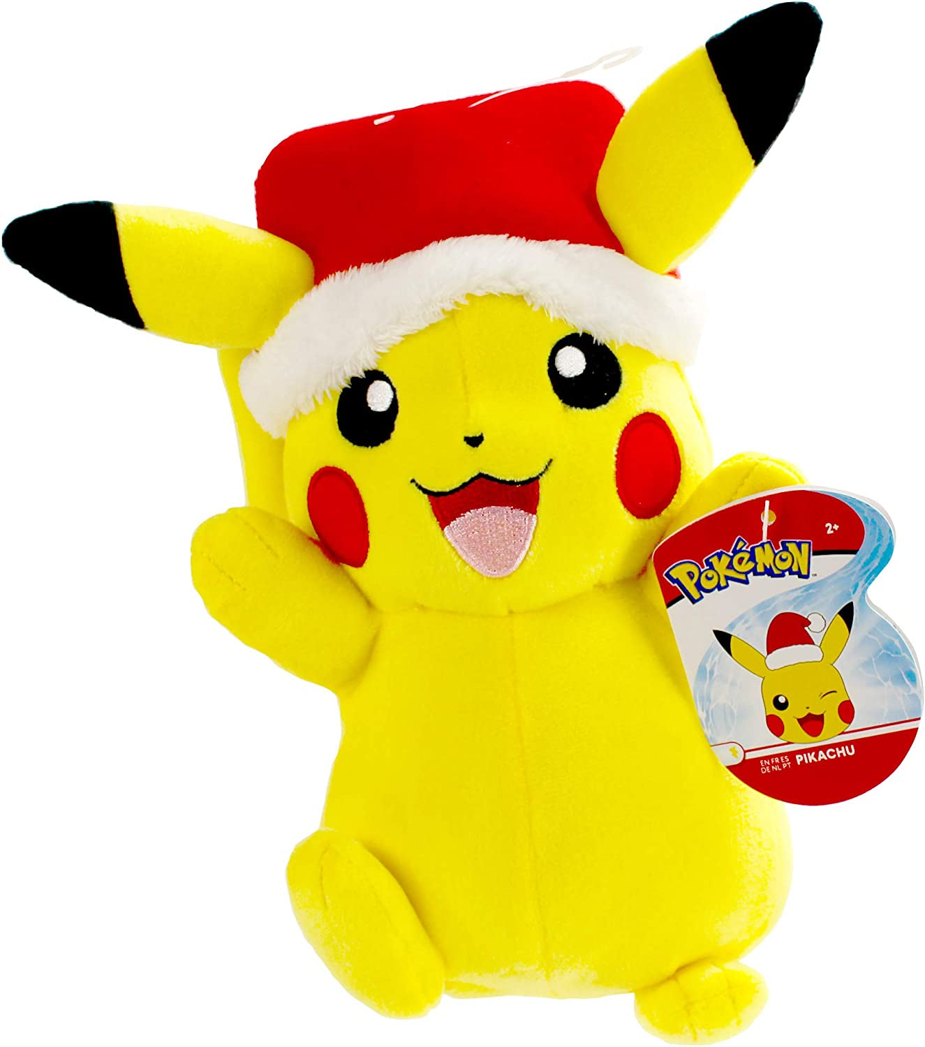 Pikachu Holiday Seasonal Plush, 8-Inch Plush Toy, Includes Santa Hat Accessory - Super Soft Plush, Authentic Details - Perfect for Playing, Displaying & Gifting - Gotta Catch ‘Em All